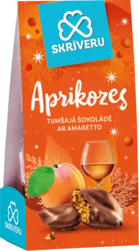 Aprikozes tumšajā šokolādē ar amaretto 150g