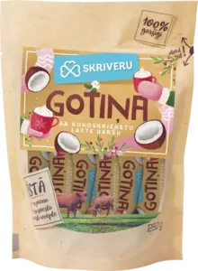 Piena konfekte „Skrīveru Gotiņa“ ar kokosriekstu lattes garšu 250g
