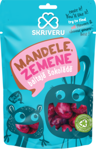 Mandele - zemene baltajā šokolādē 120g