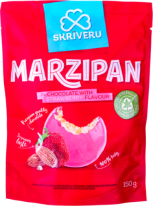 Marcipāns šokolādē ar zemeņu garšu 150g