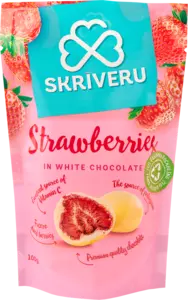 Zemenes baltajā šokolādē 100g