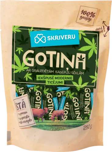 Skrīveru Gotiņa ar kaņepju sēklām 250g