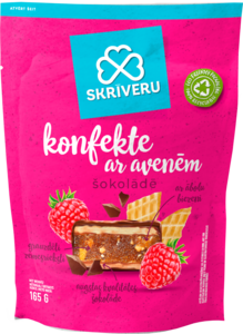 Skrīveru konfekte ar avenēm šokolādē 165g