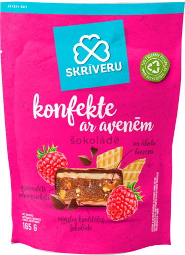 Skrīveru konfekte ar avenēm šokolādē 165g