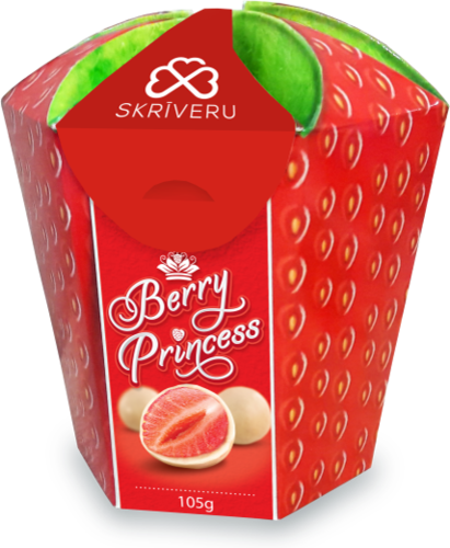 BERRY PRINCESS Zemenes baltajā šokolādē