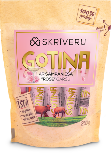Skrīveru Gotiņa ar šampanieša Rose garšu