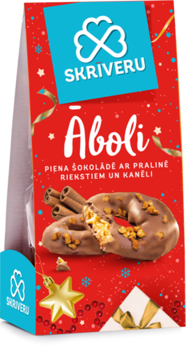 Āboli piena šokolādē ar pralinē riekstiem un kanēli
