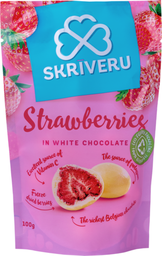 Zemenes baltajā šokolādē
