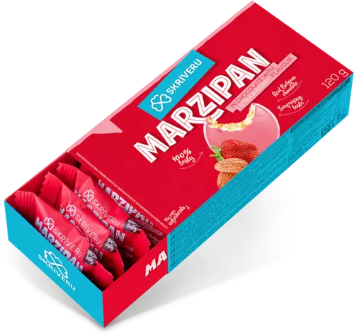 Marcipāns šokolādē ar zemeņu garšu 120g