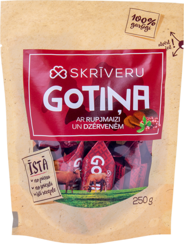 Konfekte Skrīveru Gotiņa ar rupjmaizi un dzērvenēm 250g
