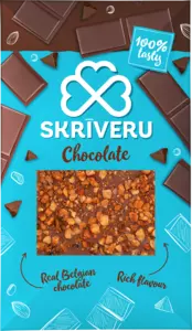 Piena šokolāde ar pralinē riekstiem 90g
