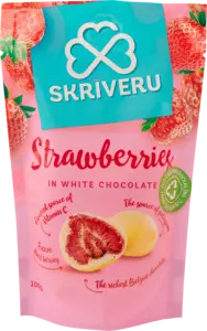 Zemenes baltajā šokolādē 100g