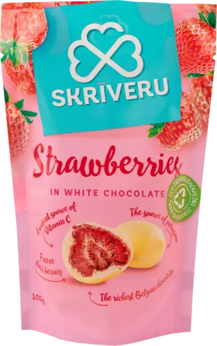 Zemenes baltajā šokolādē 100g