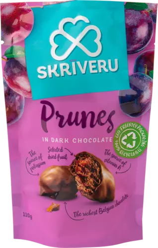 Plūmes tumšajā šokolādē 110g