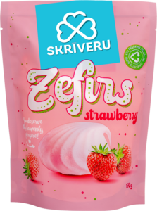 Skrīveru zefīrs ar zemeņu garšu, 170g