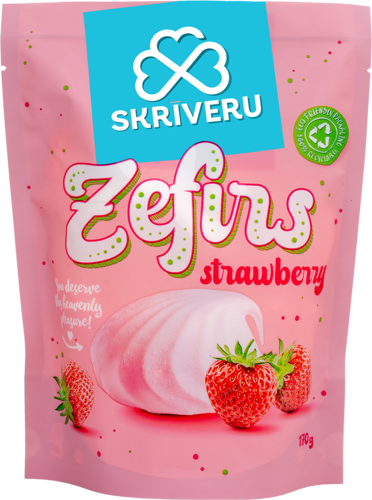 Skrīveru zefīrs ar zemeņu garšu, 170g